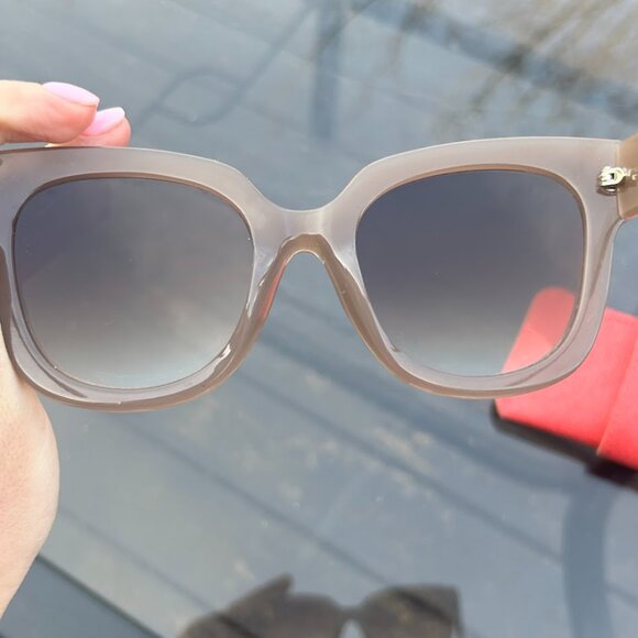 Tiwi Kerr Sunglasses in Shiny Coconut Brown Oversized Statement